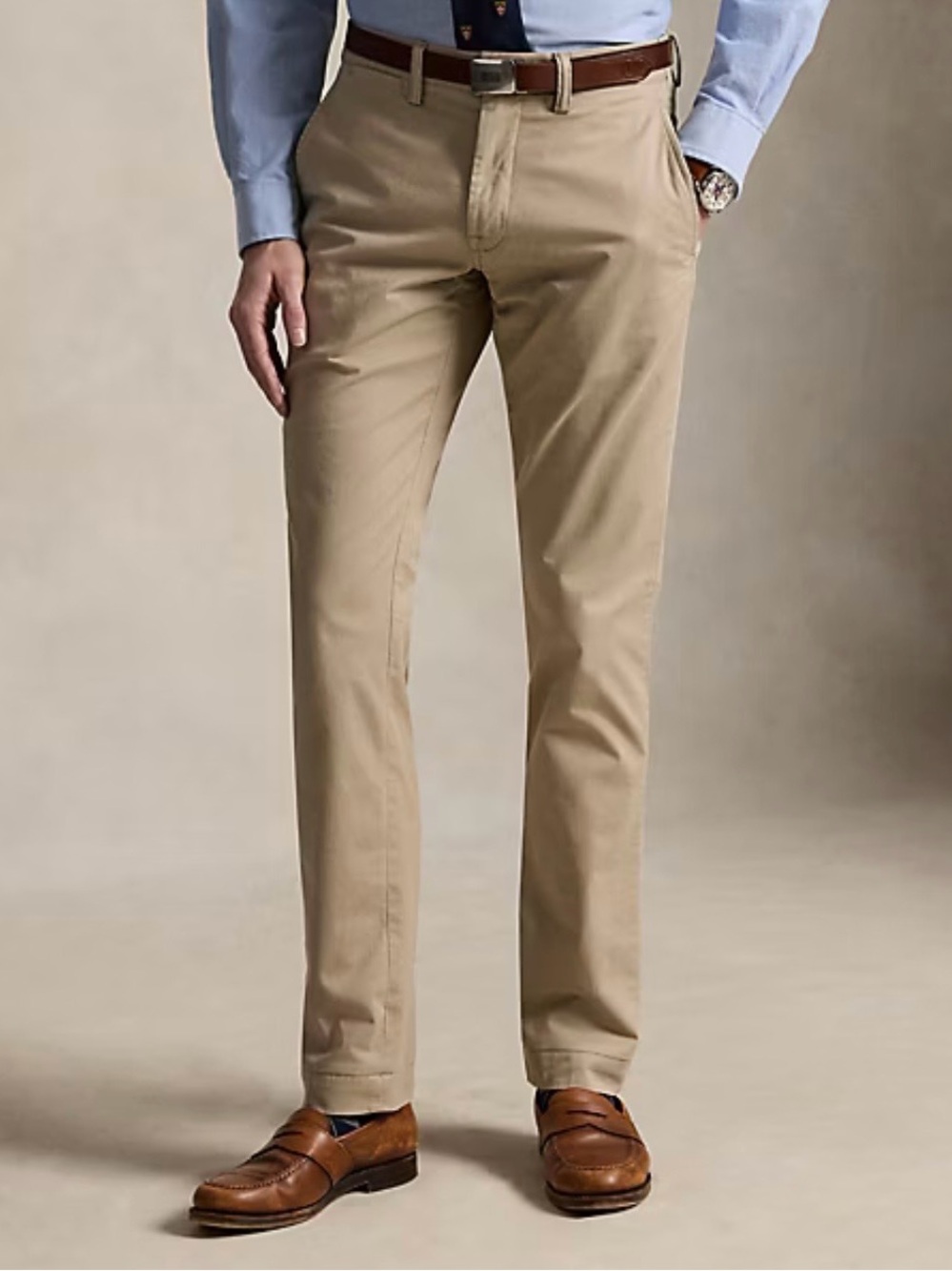 Polo Ralph Lauren Men’s 33x30 Slim Stretch Chino Pants Khaki Beige Classic